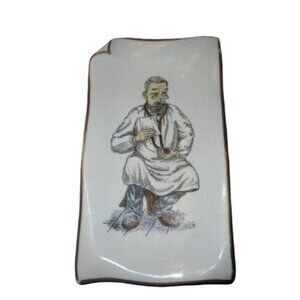 Vtg Whimsical Physician Doctor  Porcelain Andrea Sadek Platter Ashtray Dish